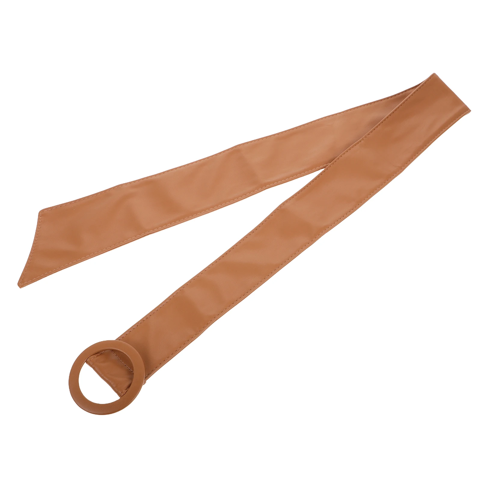 

1pcs Women Adjustable Slim Waistband Brown PU Fashion Belt for Coat Pant Jean Solid Color Thin Belt Woman waistband