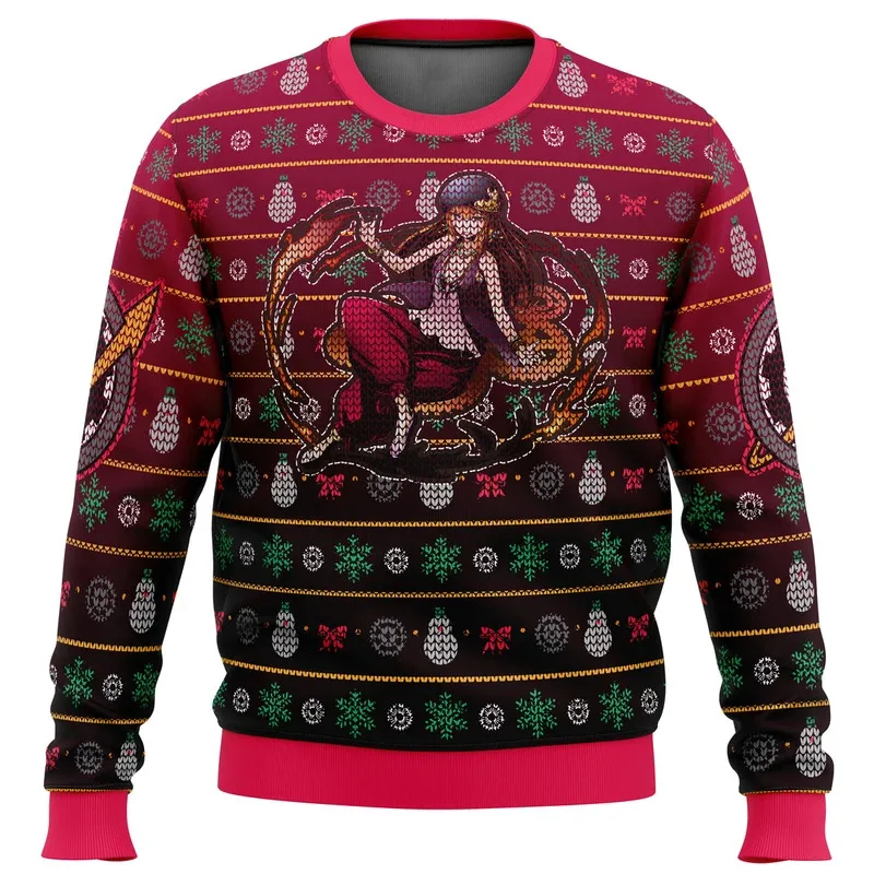 

2026 New Kurisu Makise Steins Gate Christmas Sweater Ugly Autumn and Winter Gift Sweater Santa Claus Men's fleece jacket