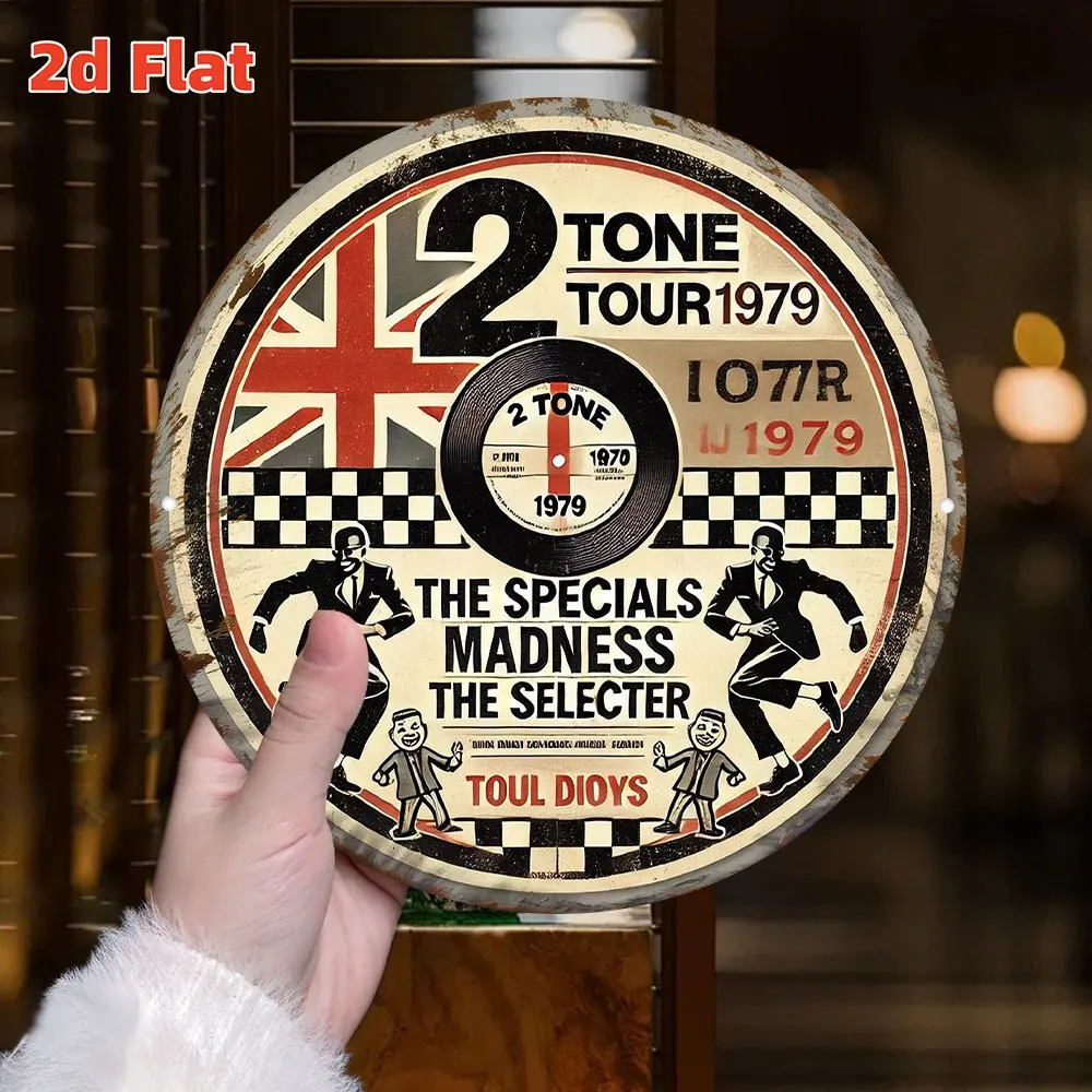 ملصق عتيق 2D مسطح بلونين 1979 - لافتة فنية جدارية من الألومنيوم متينة لمحبي الموسيقى، لوحة معلقة داخلية/خارجية #3