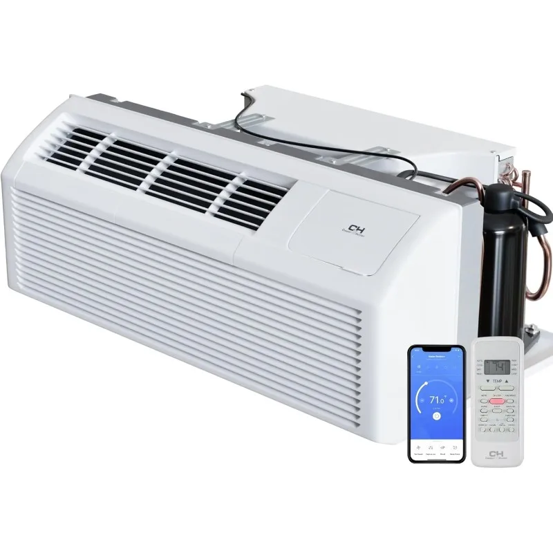 Packaged Terminal A/C with Heat Pump and 3.5 KW Electric Heater Including Wireless Smart Kit Remote Controller and A Power Cord