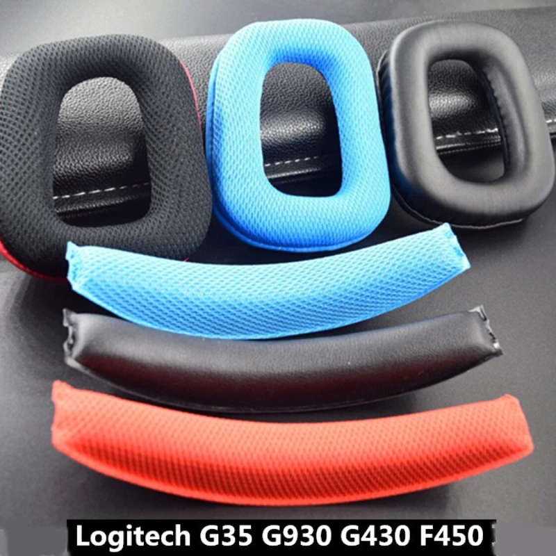 

Replacement Earpads and headband for Logitech G35 G930 G430 F450 Headphones repair parts Headband Earpads Cushion for