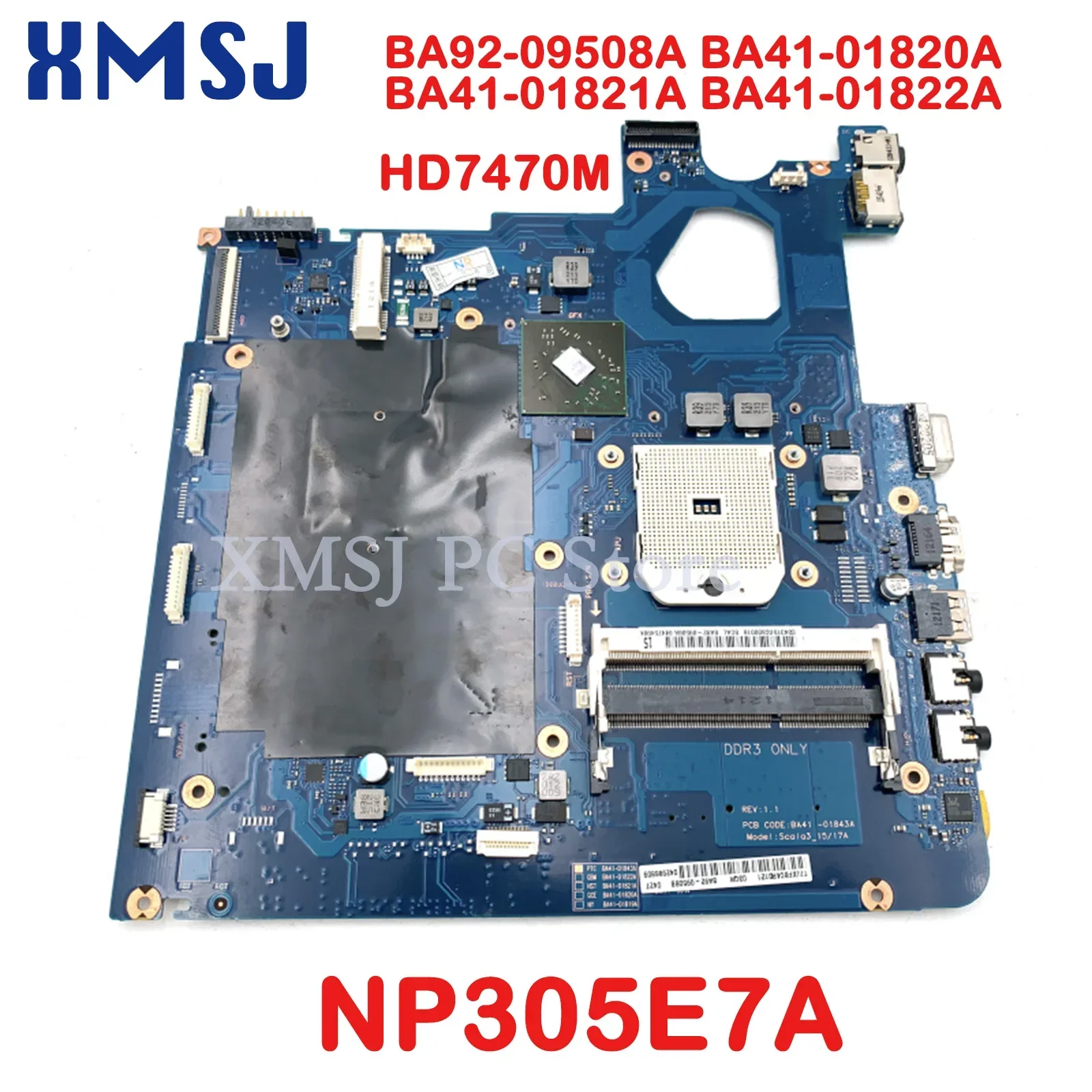 Xmsj Voor Samsung Np305e7a Laptop Moederbord BA92-09508A BA41-01820A BA41-01821A BA41-01822A 17 Inch Hd 7470M Socket Fs1