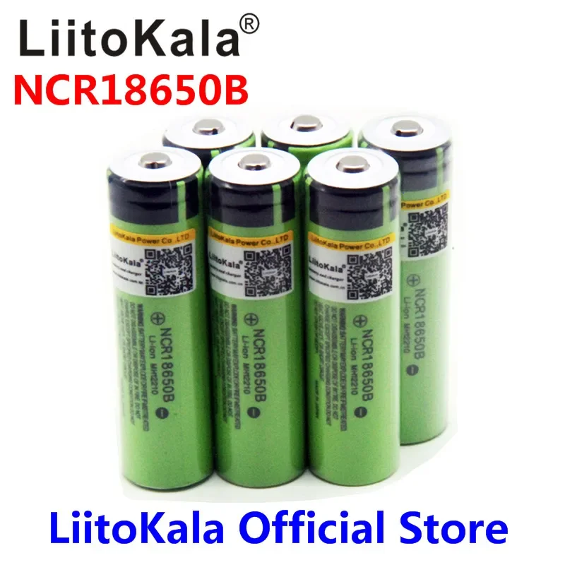 Hot 6pcs LiitoKala 100% Original 3.7V NCR 18650B 18650 3400 3400mAh Rechargeable Batteries For  Power Bank/Flashlight