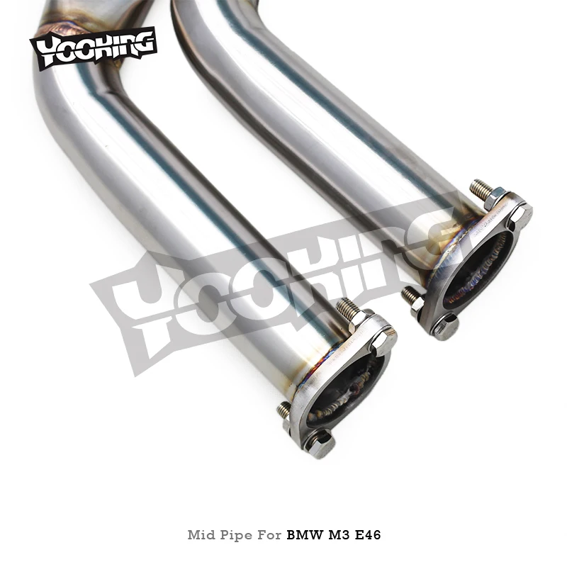 YK Exhaust Equal Length Mid Pipe for BMW M3 E46 L6 3.2L 2000-2006 Stainless Steel Exhaust Pipes Car Exhaust System