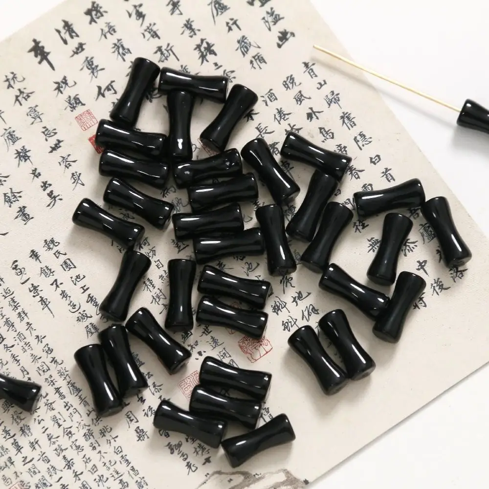 10pcs/Bag Loose Beads Bamboo Shape Beads DIY Crafts Jewelry Making Lampwork Beads Bracelet Making Kit Handmade Acrylic Beads