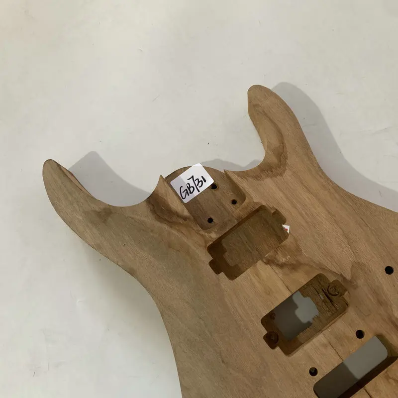 GB731  Wood Cracks Unfinished Electric Guitar Body in Solid Wood with 2 Humbucker Pickups for DIY