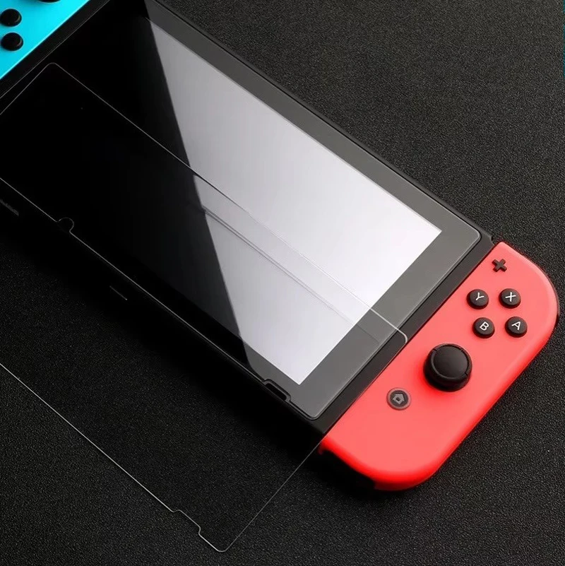 ฟิล์มป้องกันกระจกนิรภัยแบบแข็งปกป้องหน้าจอเต็มรูปแบบสำหรับ Nintendo Switch ฝาครอบ OLED NS Lite อุปกรณ์ป้องกัน