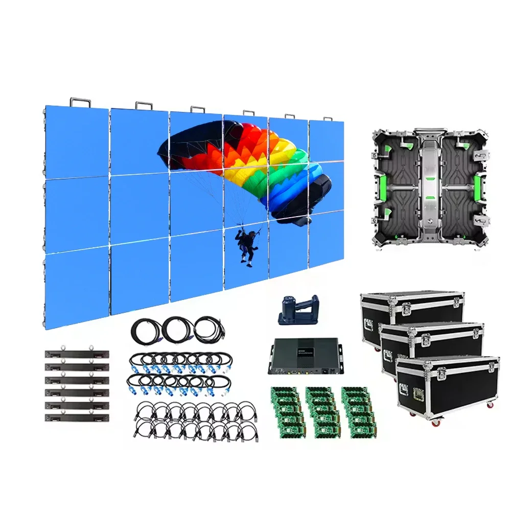 BOTAI Full Color Led Video Wall รีเฟรชสูงคอนเสิร์ตเวทีเหตุการณ์หน้าจอติดตั้งง่าย P3.91 จอแสดงผลในร่มกลางแจ้ง