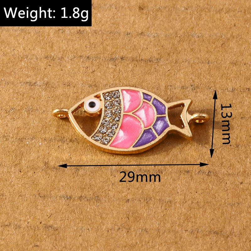 10 Stück süße Emaille-Goldfisch-Anhänger, Charms für Schmuckherstellung, Ohrringe, Halskette, DIY, Armband, Zubehör, Zubehör – Detail 1