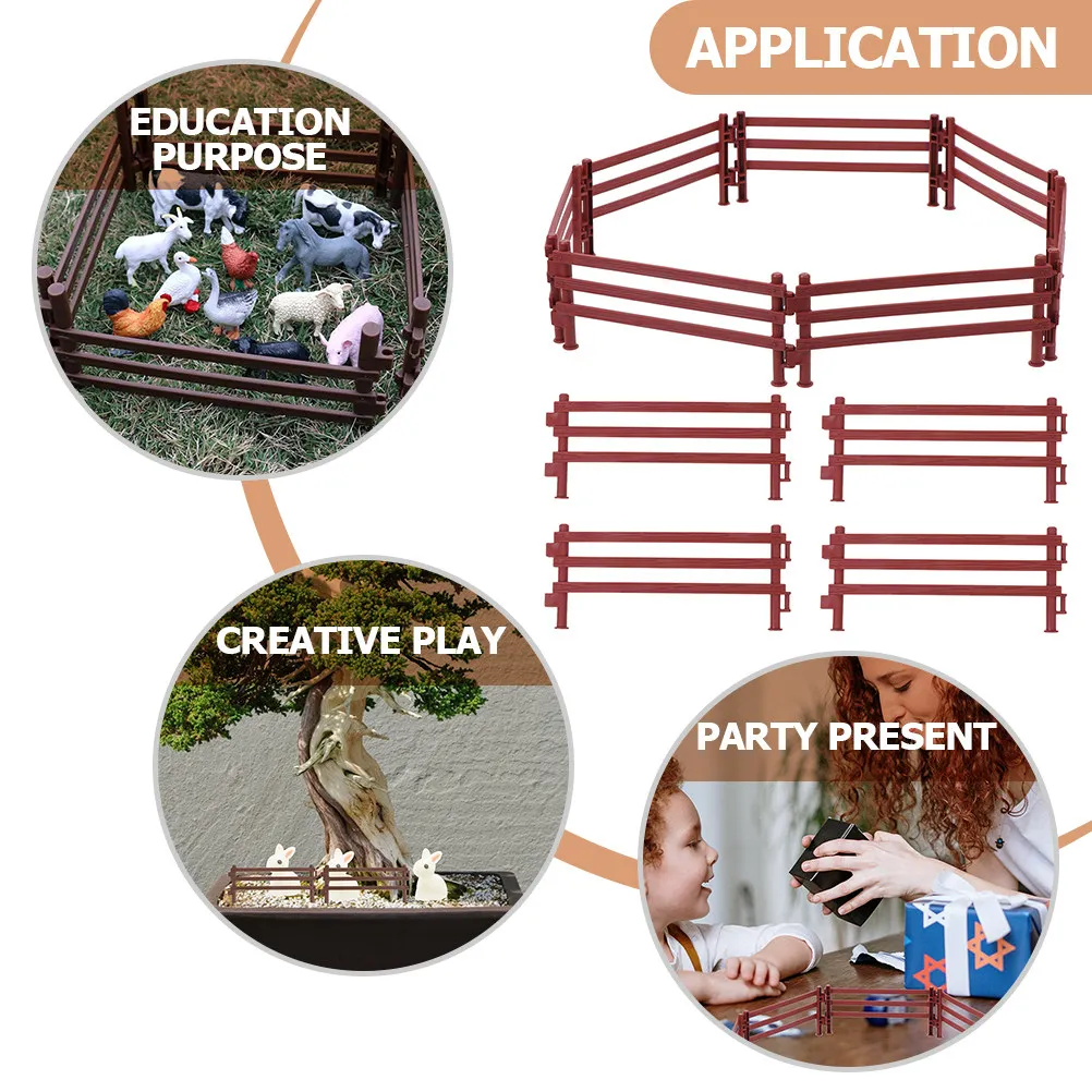 

40Pcs Miniature Fence Decor for Micro Landscape Garden DIY Scene Layout Ornament Simulation Fence Adornment Flower Pot