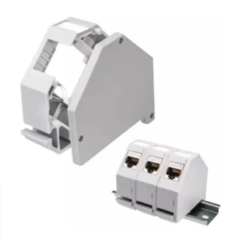 Housing Din-Rail Mounting RJ45 Keystone Jack Holder For Module Labeling Field Earth Spring IP20 Dust-Proof Laptop Box
