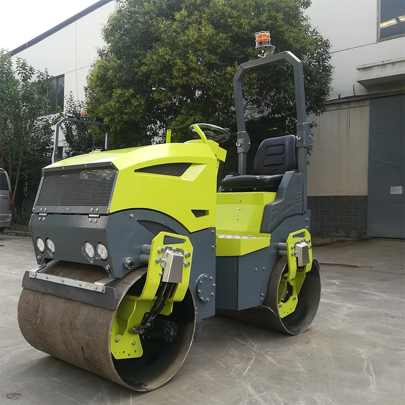 

2.5 tonne vibratory roller compactor with a powerful diesel engine for road construction and trenching