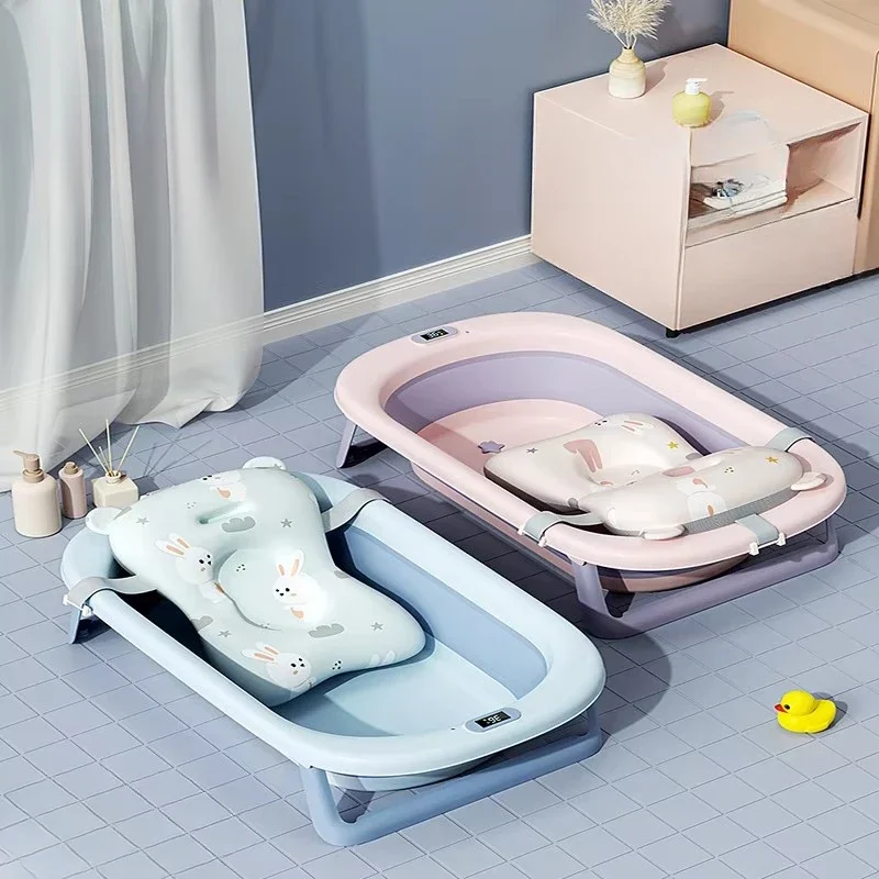 Large Foldable Baby Bath Tub Spacious Bathing Solution for Toddlers Newborns and Kids Comfortable Sitting and Lying