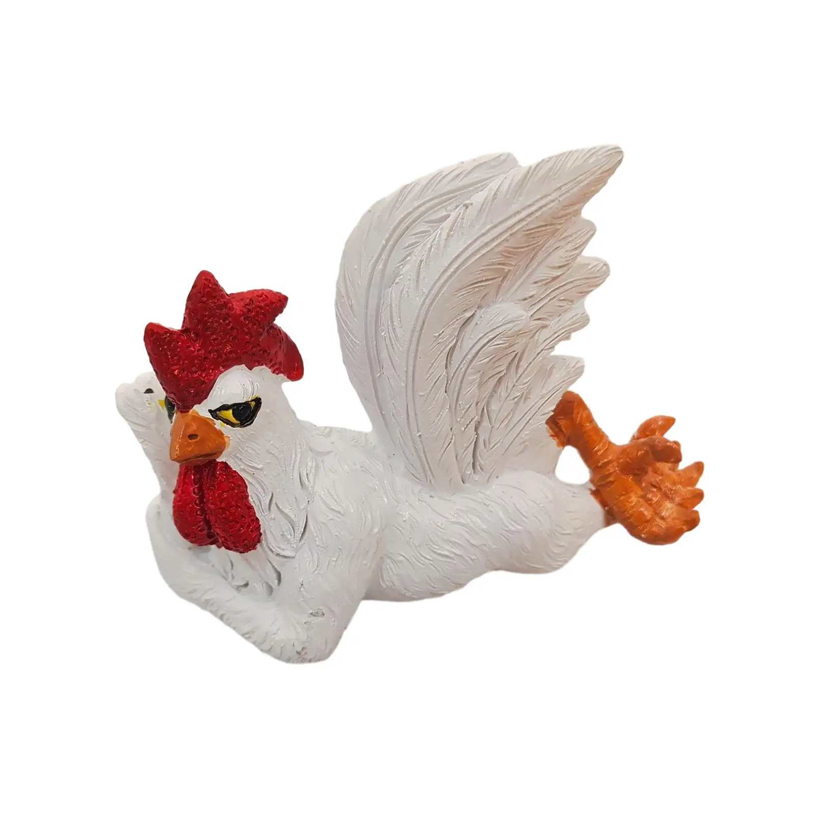 Rooster Sculpture, Down Funny Chicken Decor Rooster ,Garden Statue Cock Figurine for Shelf Decor