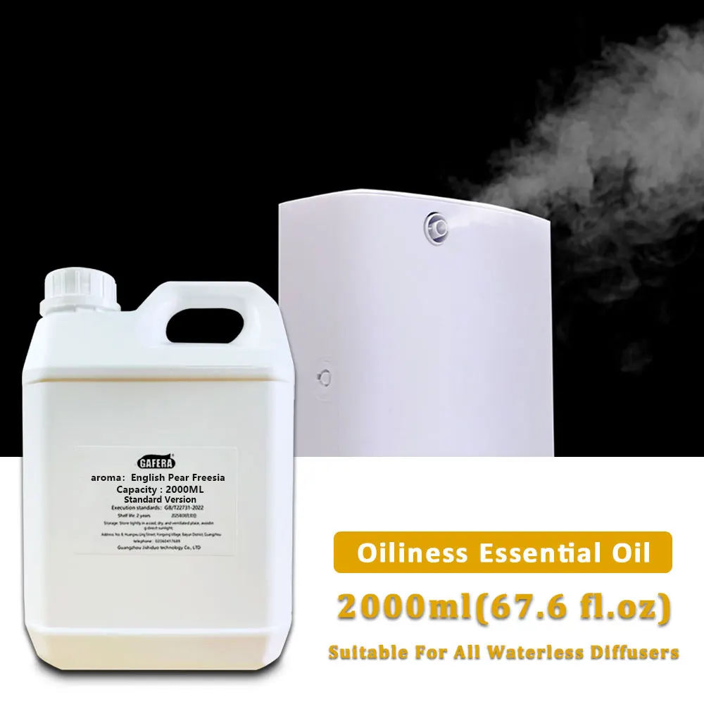 GAFERA 2000ml(67.6 fl.oz) English Pear Freesia Hilton Aroma Machine Essential Oil, Waterless Diffuser Replenish Aromatherapy Oil