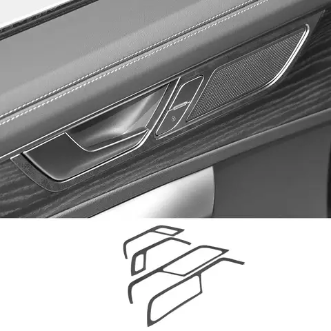 For Audi C8 A6 A7 S6 S7 RS6 RS7 Car Door Inner Handle Button Panel Covers Trim Stickers Made of Alcantara Interior Accessories