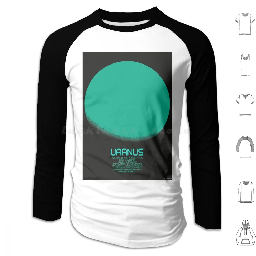 Uranus-The Solar System ( Poster Serie-8 / 9 ) Hoodies Long Sleeve Minimalistic Planet Planets Serie Solar System The