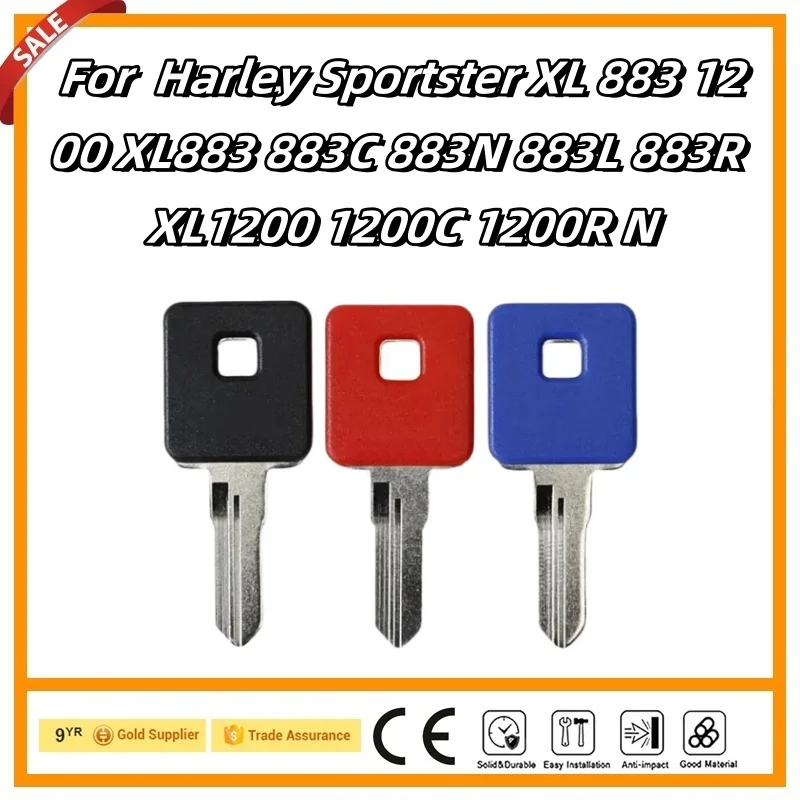 3Pcs New Blank Key Motorcycle Replace Uncut Keys For Harley Sportster XL883 883C 883N 883L 883R XL1200 1200C 1200R 1200N 1200L