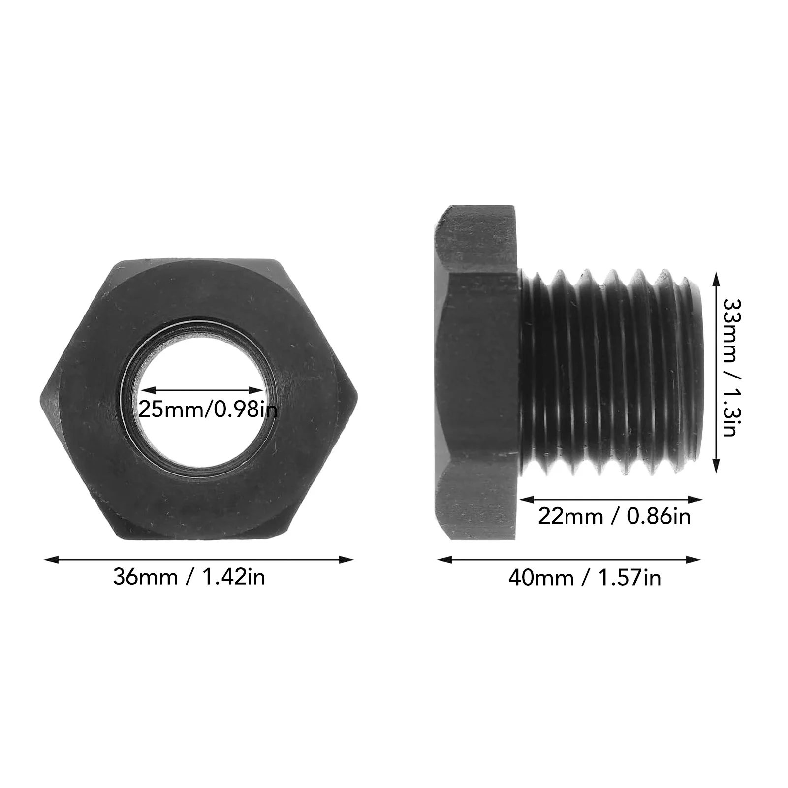 Adaptador de máquina de torno de madera, rosca macho de 33mm, 25mm, hembra, cabezal adaptador de husillo