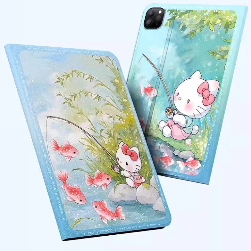 

MINISO Hello Kitty для iPad Чехол ipad 9/10/11 A16 11 дюймов Чехол для планшета Air 3 4 5 10,9 дюйма M2 M3 Pro 3 4 5 6 12,9 дюйма M4 Защитный чехол