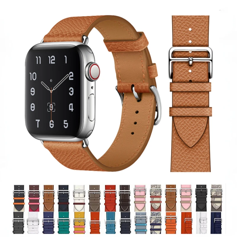 Pulseira de couro genuíno para Apple Watch Band 49mm 45mm 41mm 44mm 42mm 40mm 38mm Pulseira Pulseira iWatch Ultra 8 7 6 5 4 SE