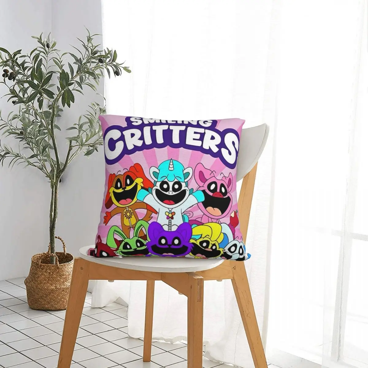 Cartoon CATNAP DOGDay Square Pillowcases Sofa Smiling Cats Cushion Cover Cute Decorative Pillowcase 45*45