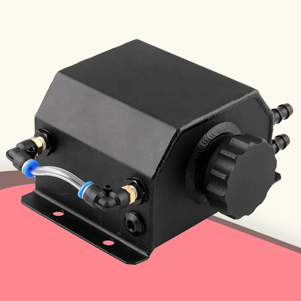 Universal 1L Aluminum Car Oil Catch Can Engine Crankcase Separator Vent Pot Vehicle Oil Tank Reservoir Breather Tank Drain Plug