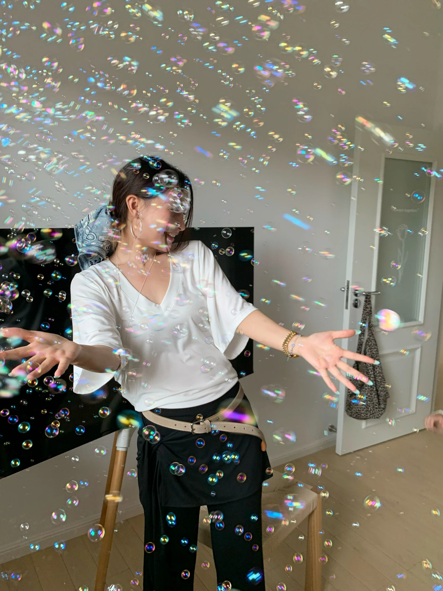 

Slim Fit V-Ne ort Sve Batwing Sve Tee Pure Color Moisture ng Commute Sle BLUETIQUE Paper Thin Person Tee