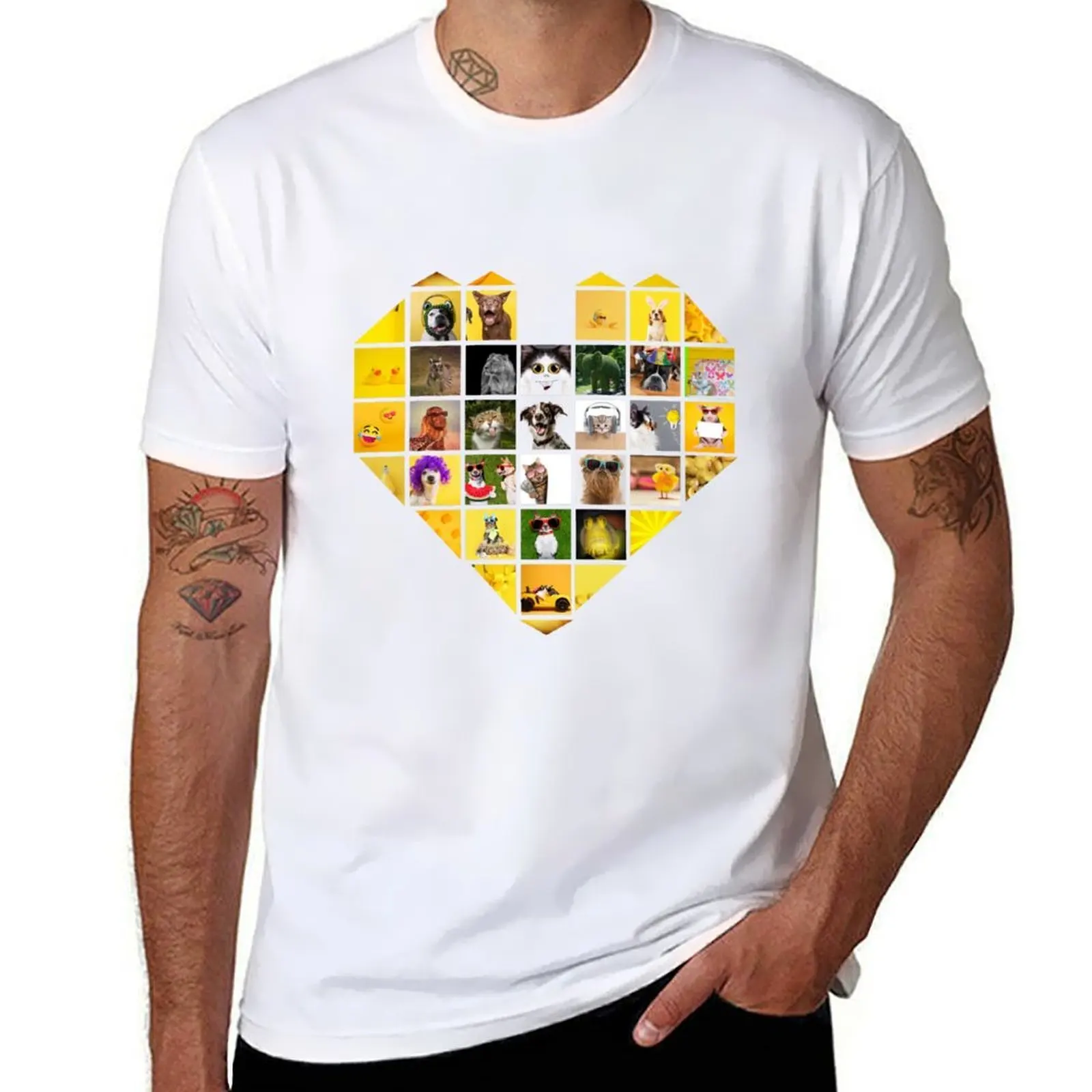 

Furry Friends Heart: Playful Pet Mix T-Shirt t shirt man plain t shirt man designer T-Shirt