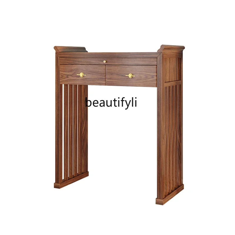 

V Chinese Style Altar Incense Burner Table Household Buddha Shrine Living Room Altar Buddha Table Solid Wood Tribute Table