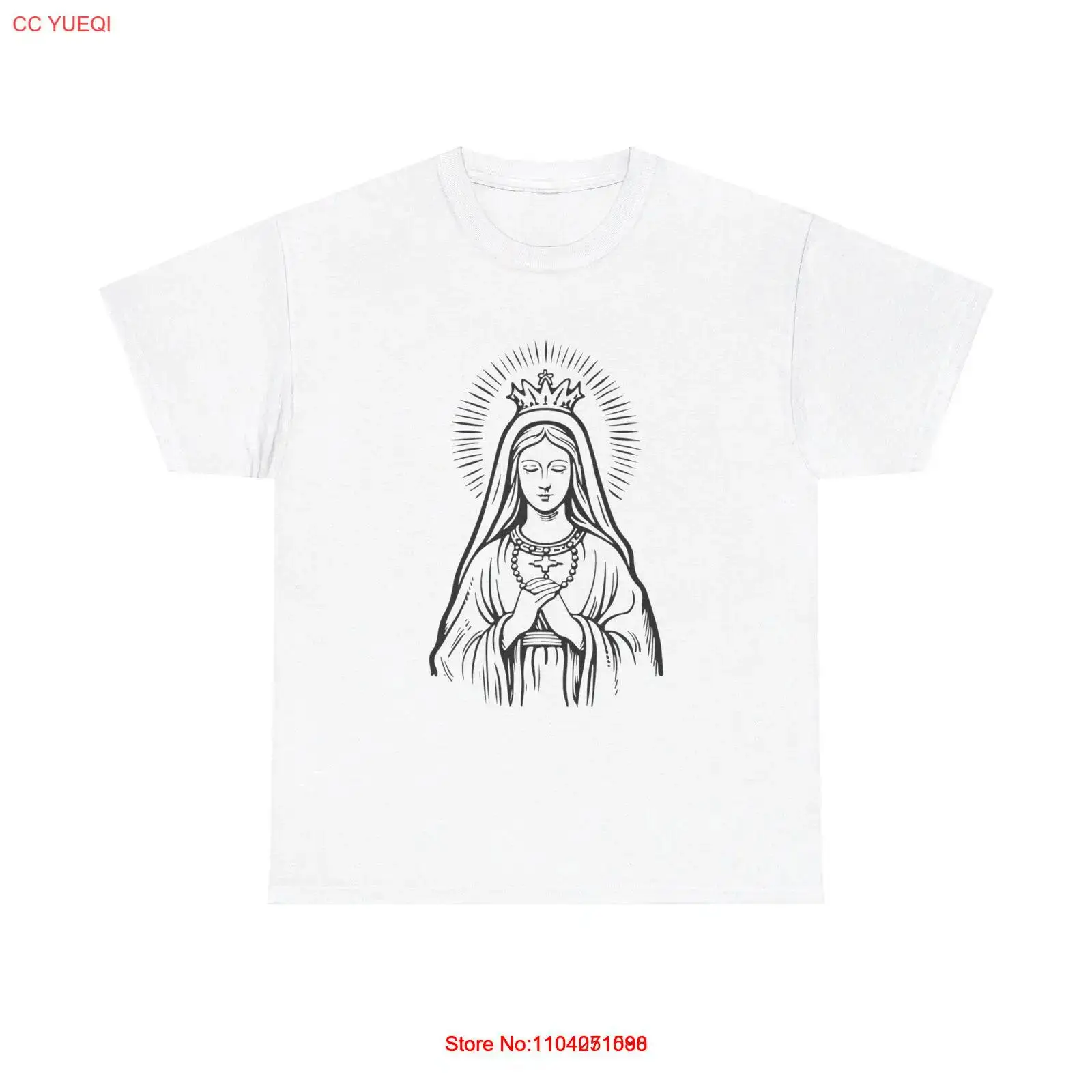 Kutsal Meryem Tertemiz Kalp Tişörtü - dini hıristiyan inanç manevi ibadet