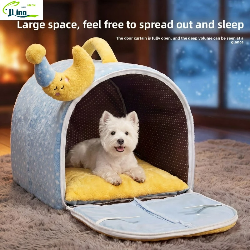 Autumn Winter Graphene 3D Doll Shaped Pet House Enclosed Cat Cave Windproof Warm Dog Nest Warm Sleeping Bed Pet Supplies