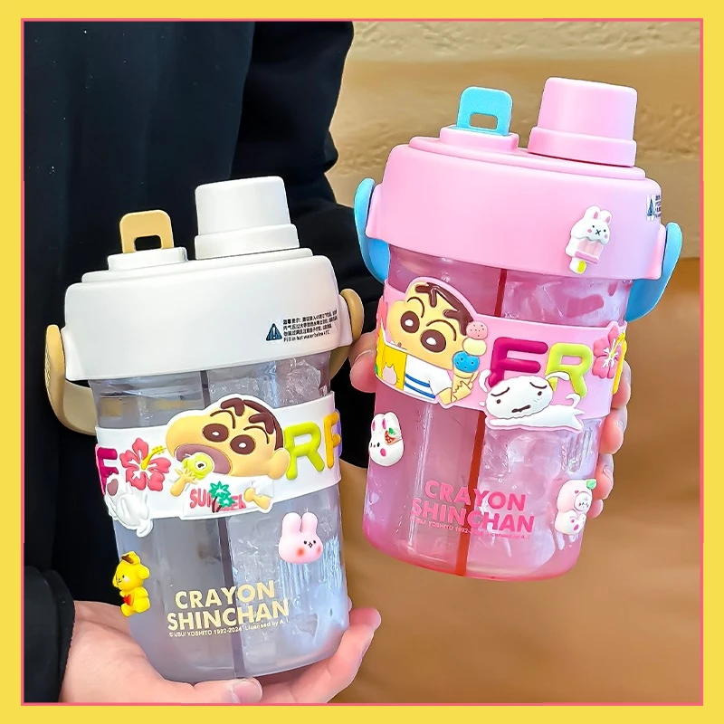 MINISO Crayon Shin-chan Double Drinking Cup Beautiful Large Capacity Water Cup New Portable Souvenir for Students and Children