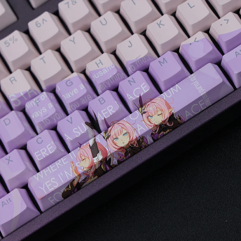 Honkai Impact 3 Elysia 108 Keycap คีย์บอร์ดสีระเหิด PBT สำหรับคีย์บอร์ดเล่นเกมเชิงกล