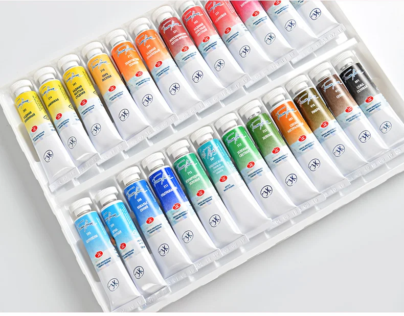 Russisches White Nights Professional Aquarellfarben-Set, 12/24 Farben, 10-ml-Tuben, hochwertige Künstlerbedarf für Künstler. – Detail 8