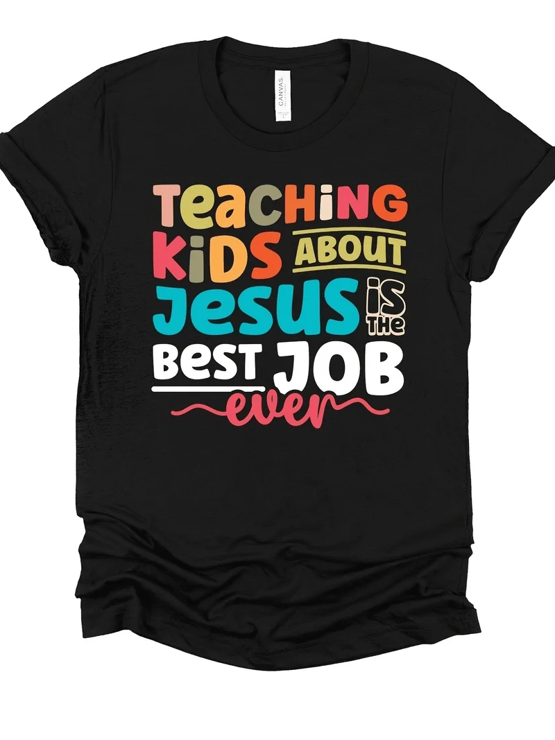 Christian Teaching Kids About T-Shirt Soft Everyday Church Volunteer Tee For Youth Ministers Sunday School Teachers Multicolor
