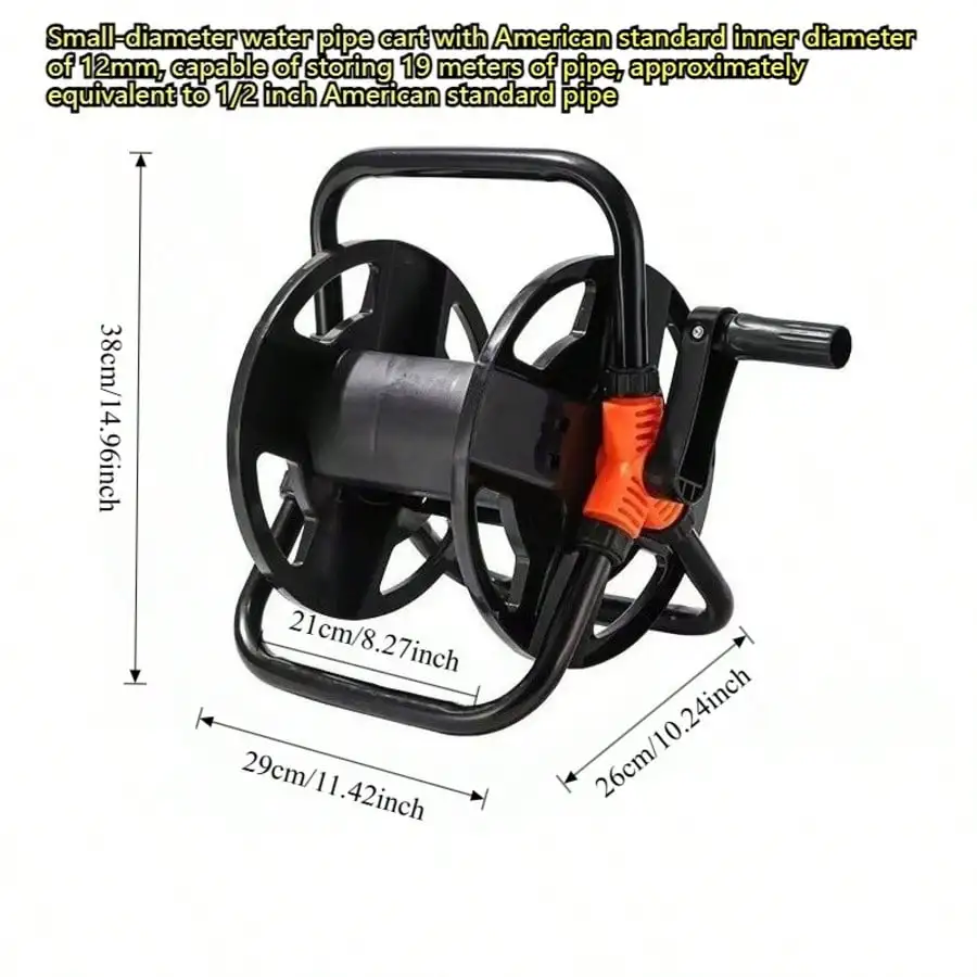 Heavy-Duty Garden Hose Reel With Foldable Handle Coiled Design For Tool-Free Easy Installation And Storage Lightweight And Portable Suitable For Lawns Garagescar Washing And Gardeningcompact StorageThe Large