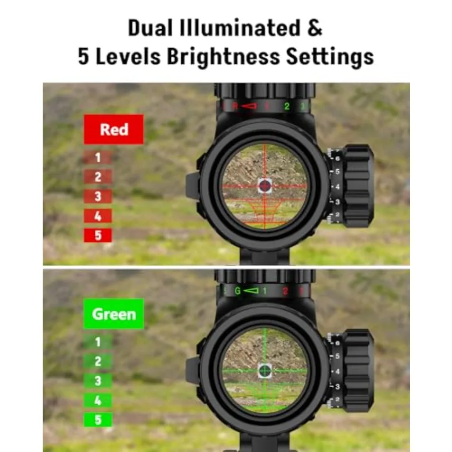 416x50 AO Scope Combo with Green Red Dual Laser Sight 5in1 Combo Featuring Dual Illuminated Optics Scope 4 Reticle Holographic