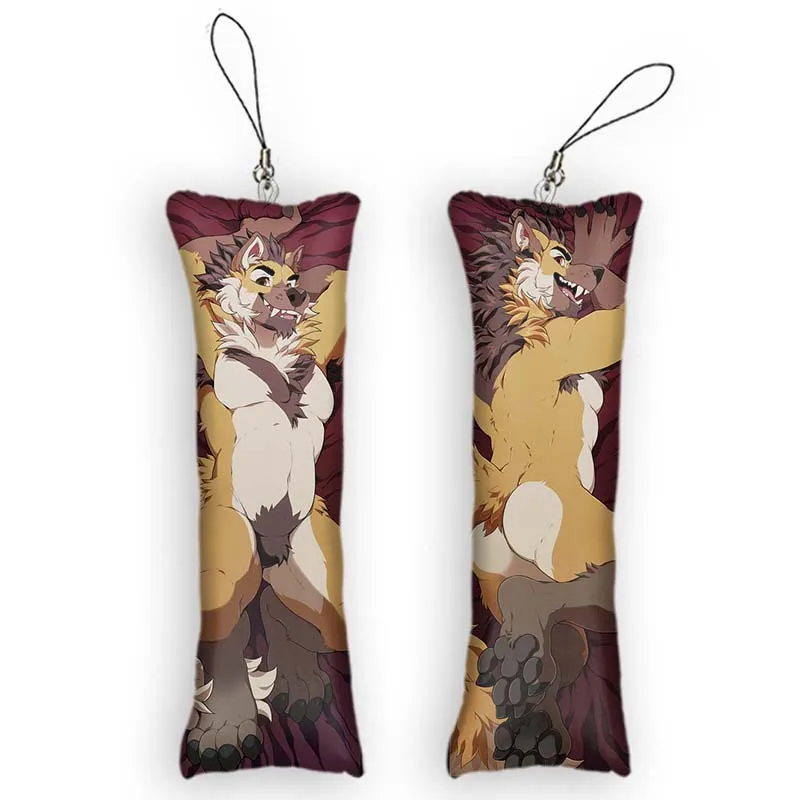 Werewolf Ben Dakimakura Mini Pendant Keychain Original Design Double-Sided Hanging Ornament Cute Small Furry Pillow Pendants