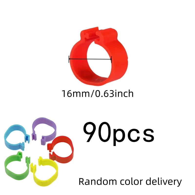 90 pcs Farm Animal ID Rings, Easy Snap-On Apply for Farm Animal Breeding, Multipurpose, Versatile, Practical, Random Color