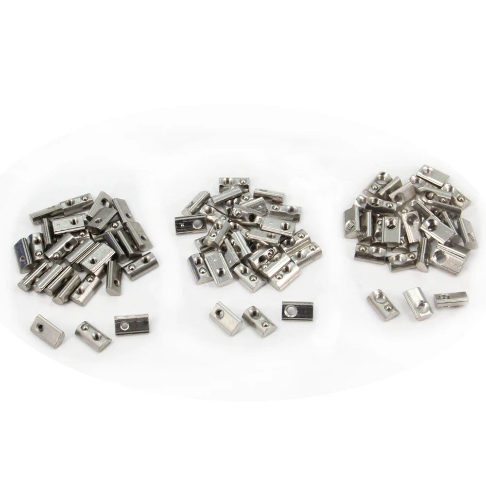 Befenybay 2020Series Half Round Roll in Spring T Nuts 30pcs M3 + 30pcs M4 + 30pcs M5 for 6mm Slot 2020 2040 2060 2080 Aluminum