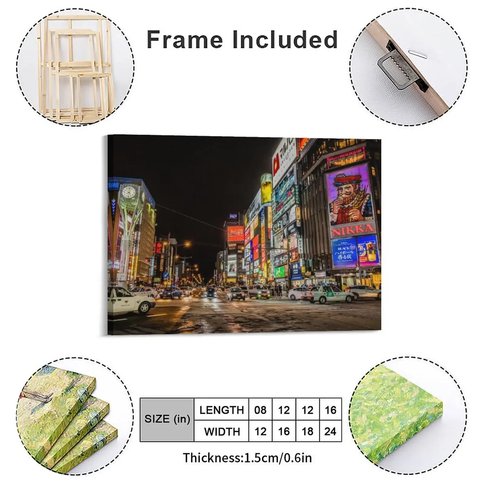 Susukino District Sapporo Canvas Painting Poster Garage Wall Mural Cinema Personalized Mural Framed Wall Paintings