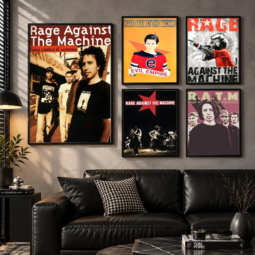 R-Rage Against The Machine Poster Modern Wall Art Sticker For Living Room Bedroom Bar Home Decor Mural Painting Decoration