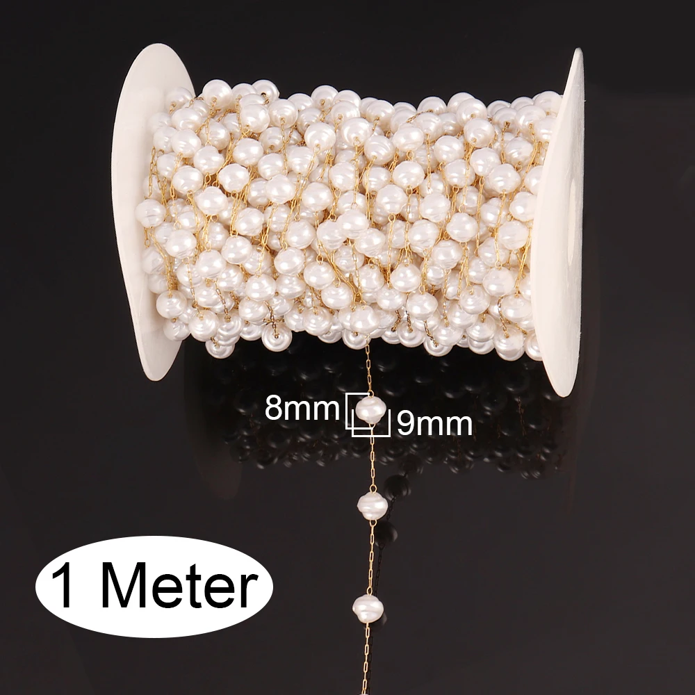 1Meters Stainless Steel Chain Bulk Imitation Pearl Chain For Jewelry Making Material Necklace Findings Bracelet Accessories DIY