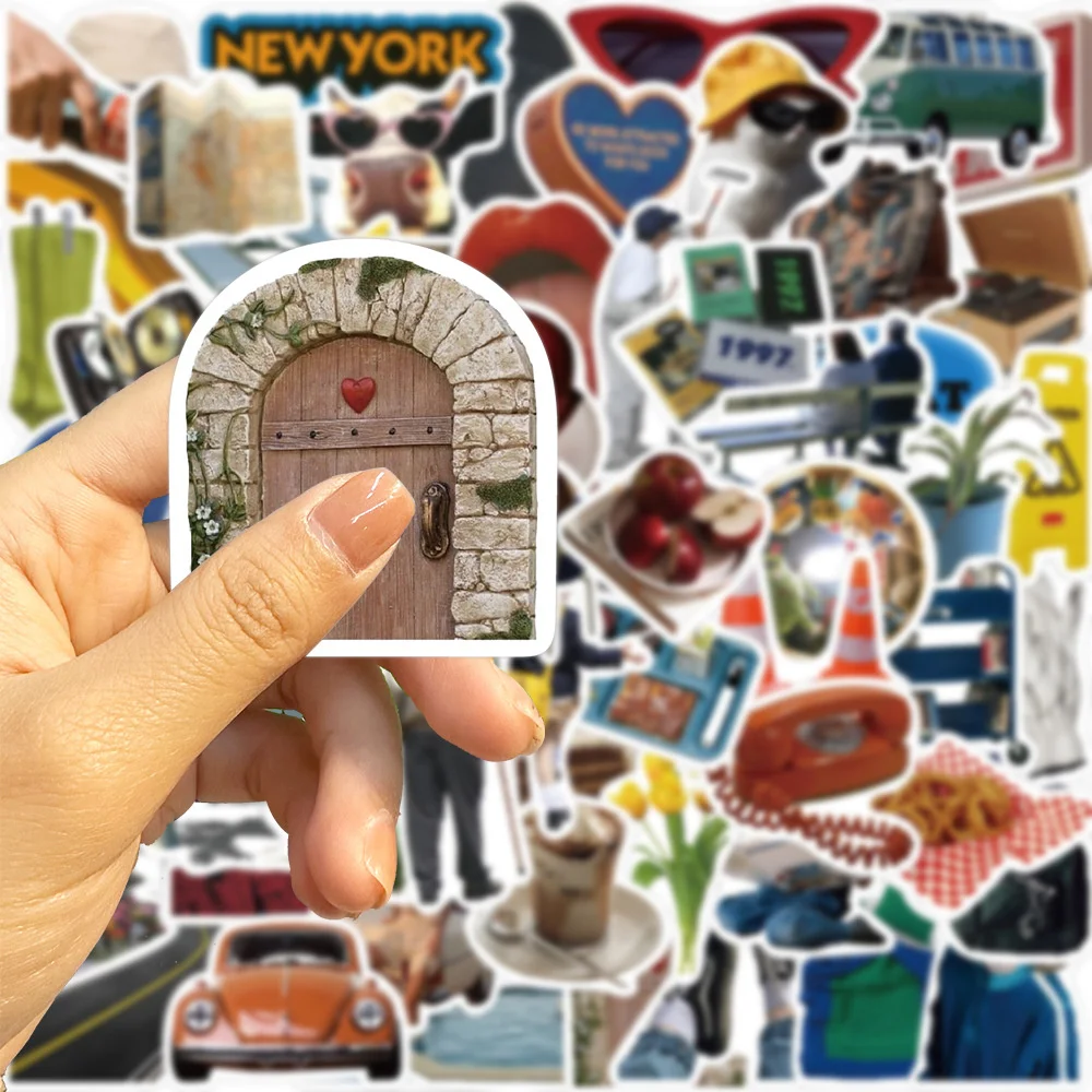 63pcs Ins New York Stickers Voor Koffer Laptop Telefoon Ipad Scrapbook Scrapbooking Materiales DIY Vintage Sticker Craft Supplies