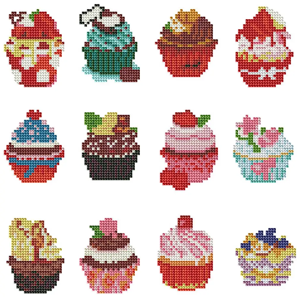

Momoart 12pcs 5D DIY Diamond Painting Dessert Cake Food New Arrival Full Round Mosaic Handmade Hobby Unique Gift