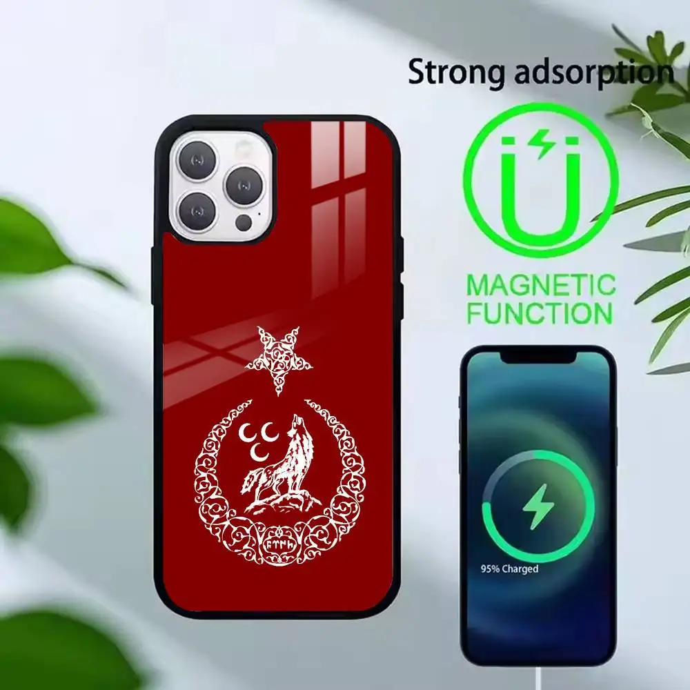 Turk Wolf Turkey Flag  Phone Case For iPhone17,16,15,14,13,12,11 Plus,Pro Allows magnetic wireless charging
