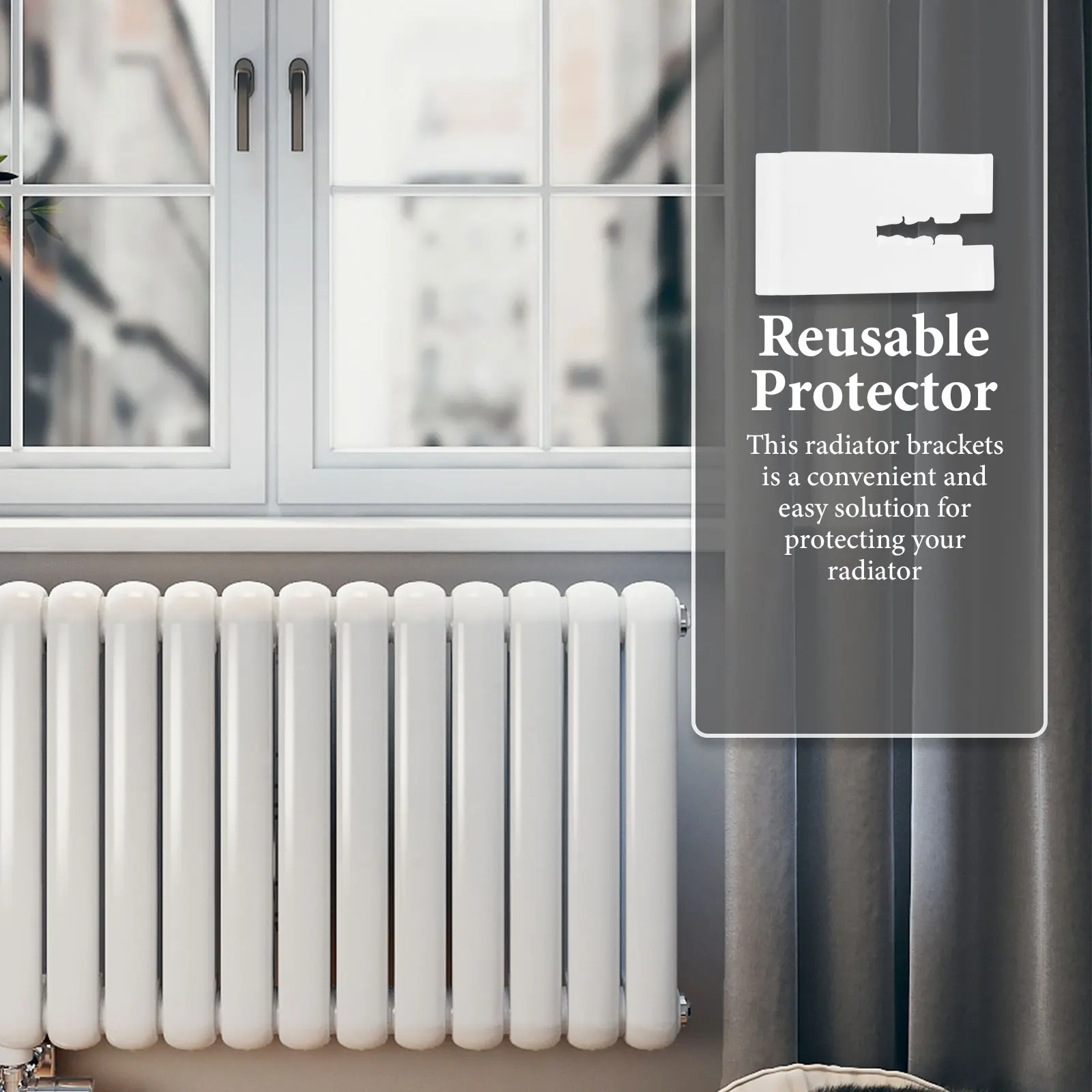 

10pcs Radiator Cover Bracket Sleeve Reusable Radiator Bracket Hook Protective Case Protector Hook Case Plastic Heater