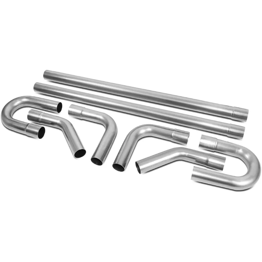 

Universal 2.5 Inches DIY Custom Mandrel Tubing Kits for Automotive Exhaust Systems Includes Straight Sections 45 90 Degree Bend