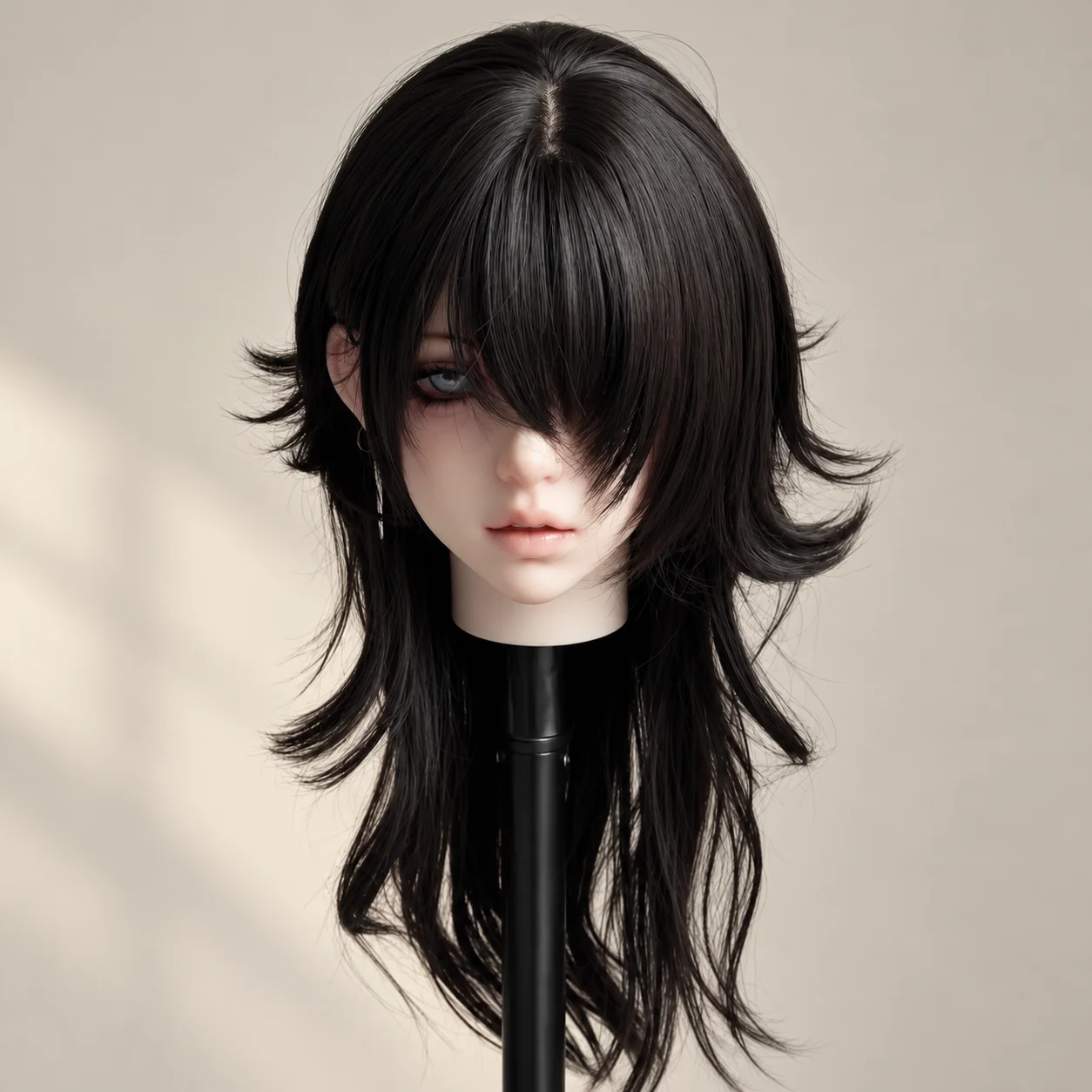 Layered Wolf Cut Wig with Long Bangs, Shaggy Mullet Full Wig with Flipped Ends for Cosplay, Parties and Everyday Styling